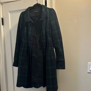 Vintage Plaid Betsey Johnson Green and Blue Coat